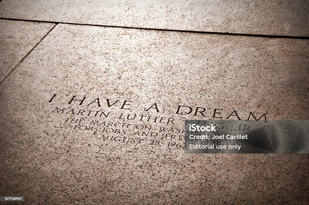 MLK Jr's I Have a Dream speech location "I HAVE A DREAM" inscribed on the floor of the Lincoln Memorial from which Martin Luther King Jr. delivered his famous I Have A Dream speech in Washington D.C. Martin Luther King Jr. Stock Photo