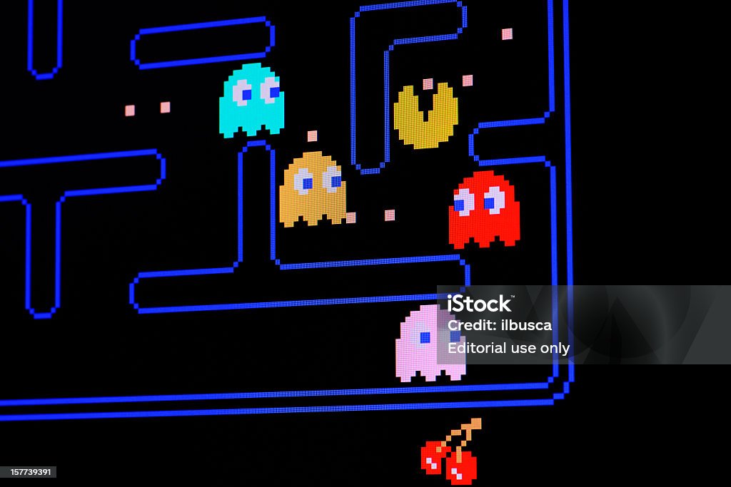 Vintage Pacman Jogo de Vídeo - Royalty-free Pac-Man Foto de stock