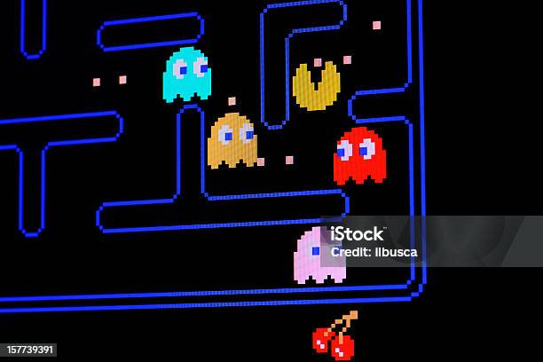 Vintage Pacman Jogo De Vídeo - Fotografias de stock e mais imagens de Pac-Man - Pac-Man, Jogo de Vídeo, Salão de Jogos