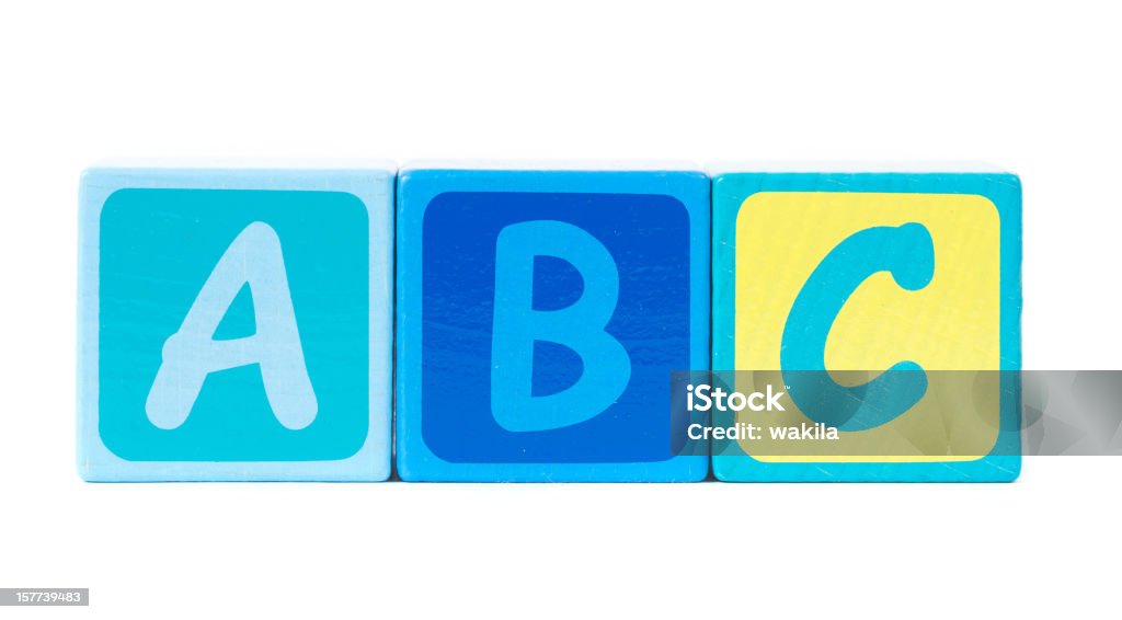 abc aus Bauklötzen isoliert auf weiß - Foto stock royalty-free di A forma di blocco