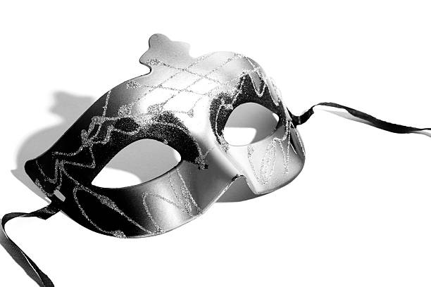 A Masquerade Mask In Black and White. Copy Space.