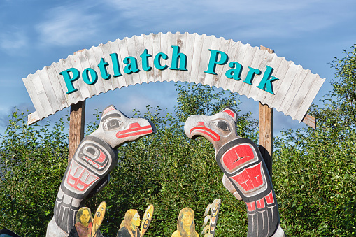 The totem pole display area in Staley Park, Vancouver is the most visited tourist attraction in all of British Columbia.