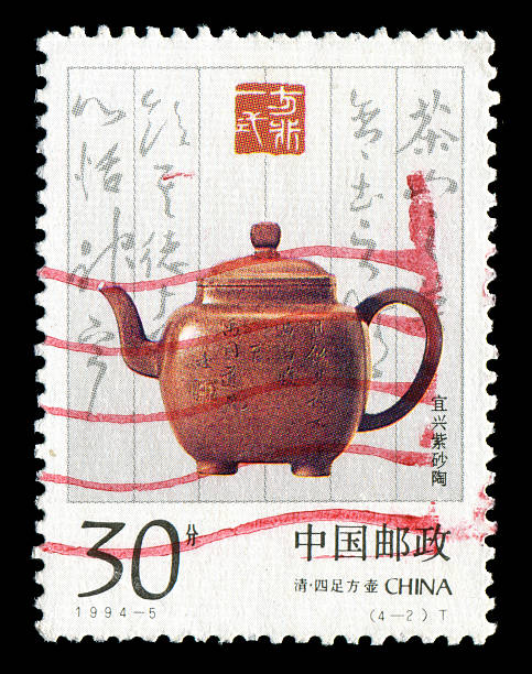 китайский чайник для заварки - ancient antique painted image asia стоковые фото и изображения