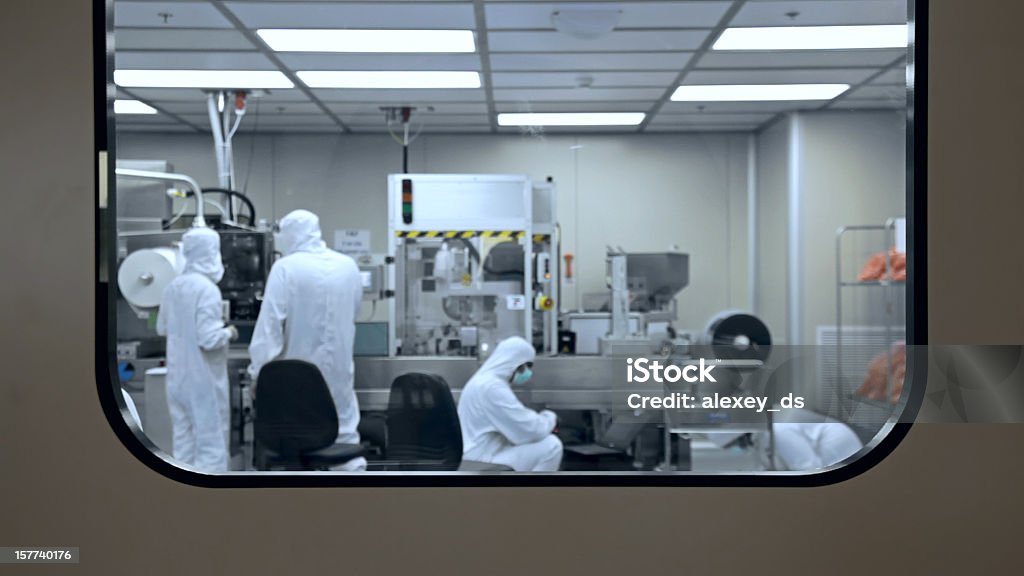 Medizinische Fabrik Produktion Labor - Lizenzfrei Sterilraum Stock-Foto