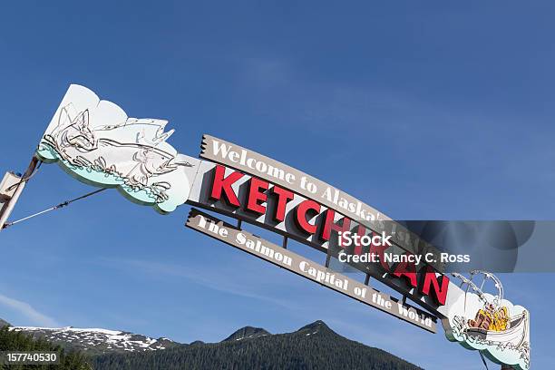 Welcome To Ketchikan Sign Alaska Stock Photo - Download Image Now - Ketchikan, Alaska - US State, Blue