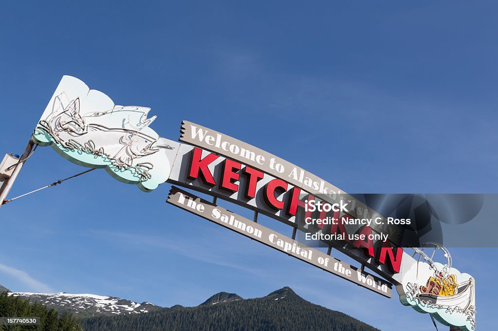 Witamy w Ketchikan Znak, Alaska - Zbiór zdjęć royalty-free (Ketchikan)