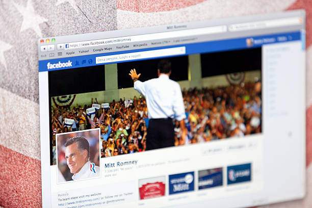 mitt romney pagina dei fan di facebook - mitt romney immagine foto e immagini stock