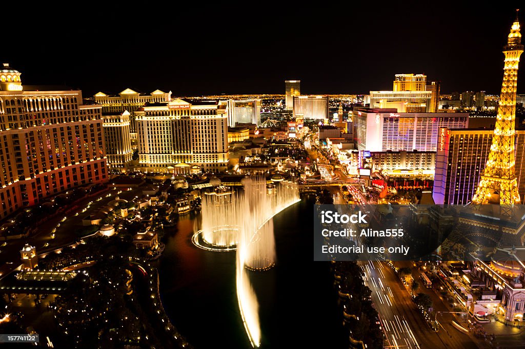 Brilho dourado de Las Vegas Strip à noite - Royalty-free The Strip - Las Vegas Foto de stock