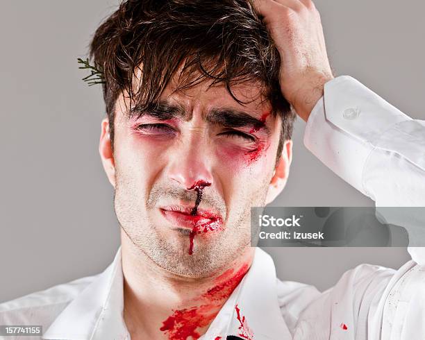 Beaten Man Stock Photo - Download Image Now - Damaged, Exhaustion, Hangover