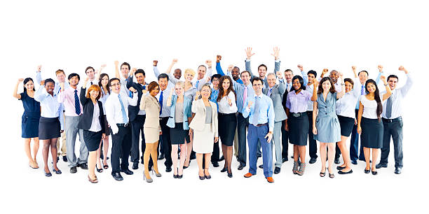 istock Large group of cheering business people 157741836