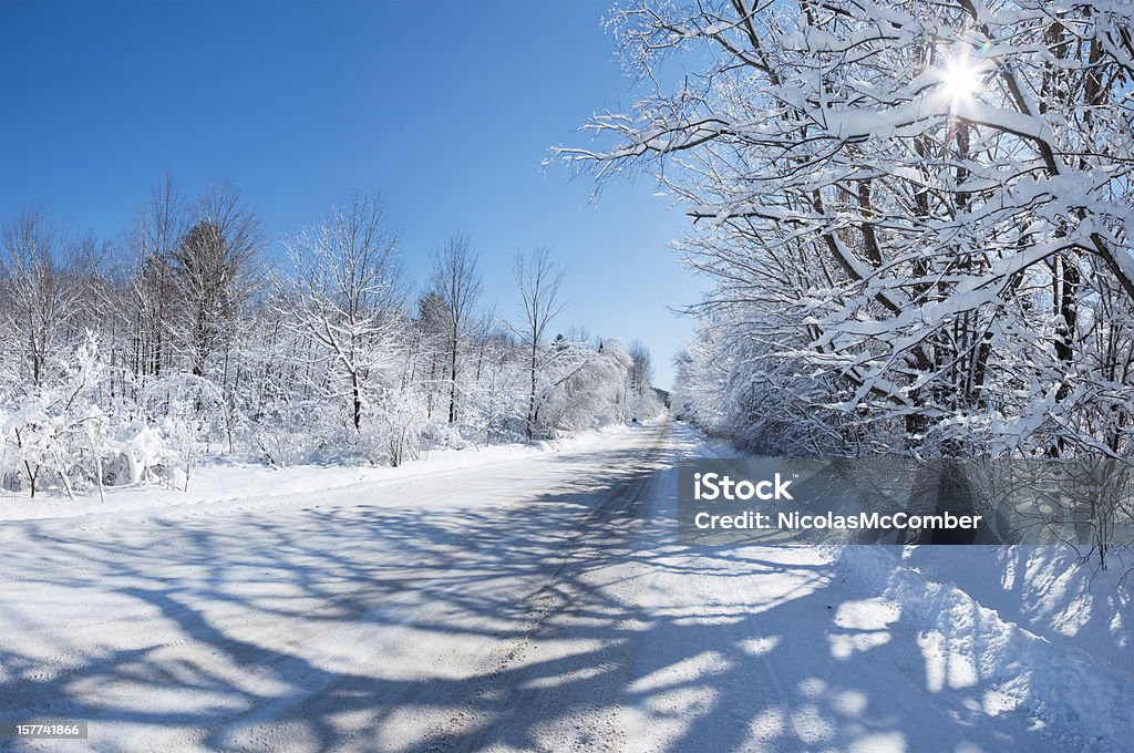 Estrada de país de Inverno no Coração - Royalty-free América do Norte Foto de stock