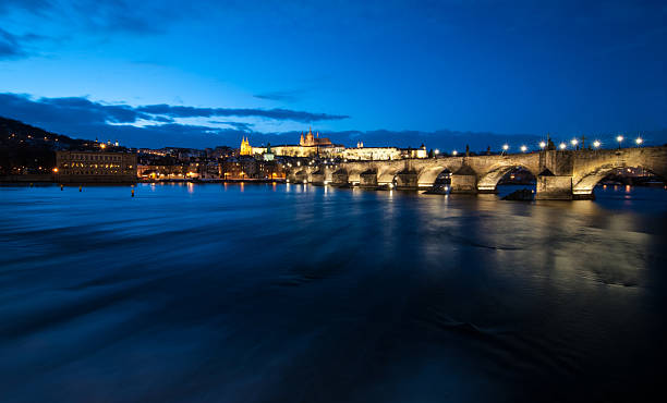 istock Vltava river water blurred motion effect at night in Prague 157742494