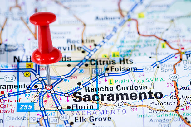 istock US capital cities on map series: Sacramento, California, CA 157742572