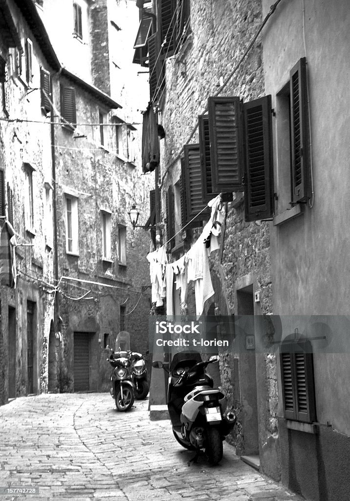 Volterra. Image from small alley in Volterra - Southern Tuscany, Black And White Stock Photo