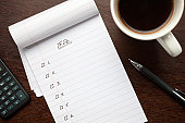Blank To Do List Notepad on Desk from Above