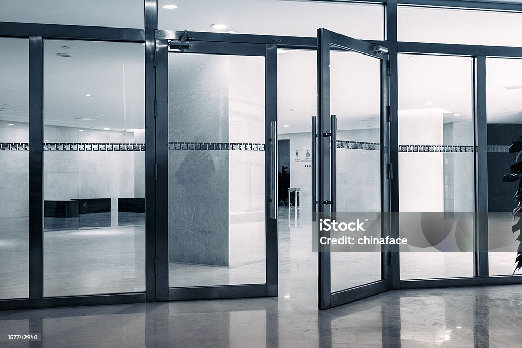 entrance of Modern Architecture Modern Architecture of office building.adobe rgb 1998 use. Door Stock Photo