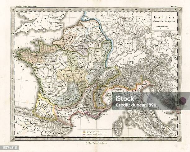 Ilustración de Antiguo Mapa De Gaul y más Vectores Libres de Derechos de Mapa - Mapa, Imperio, Antes de Cristo