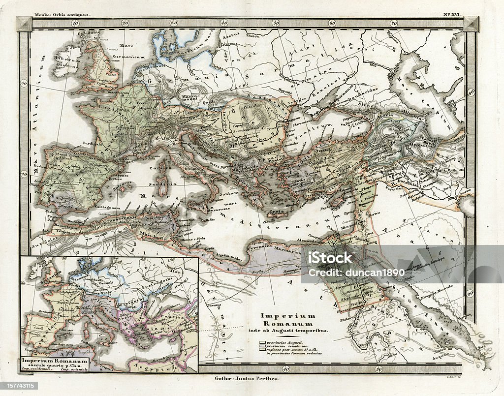 アンティークの地図ローマ帝国 - 地図のロイヤリティフリーストックイラストレーション