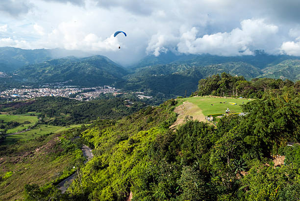 Paragliding in Bucaramanga, Colombia stock photo