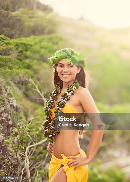 아름다운 훌라 댄서 하와이 제도에 대한 스톡 사진 및 기타 이미지 - 하와이 제도, 갈색 머리, 긴 머리