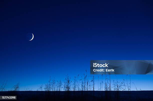 Crescent Moon In The Sky Stock Photo - Download Image Now - Crescent, Moon, Beauty In Nature