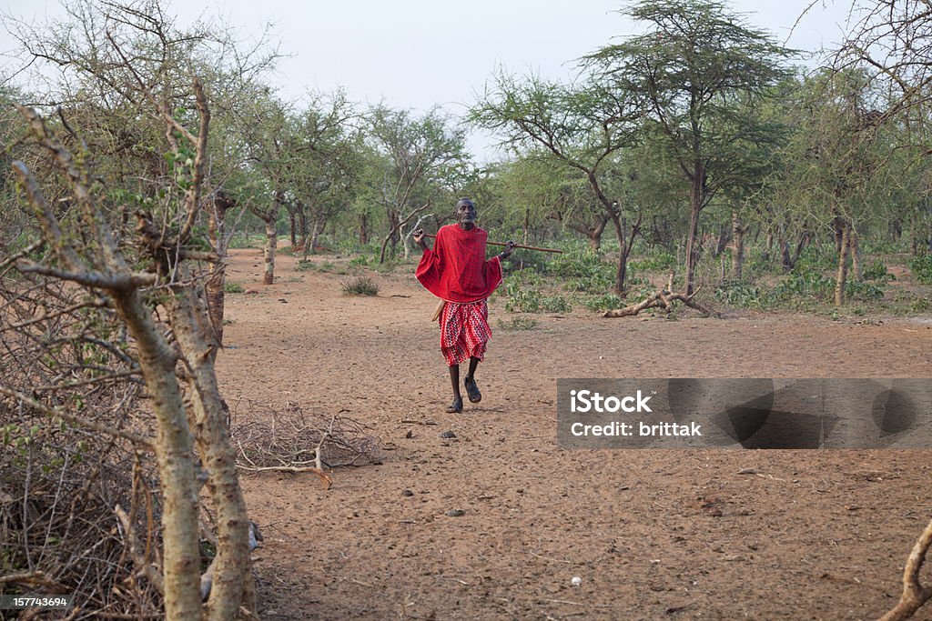Old maasai na África bush - Royalty-free Adulto Foto de stock