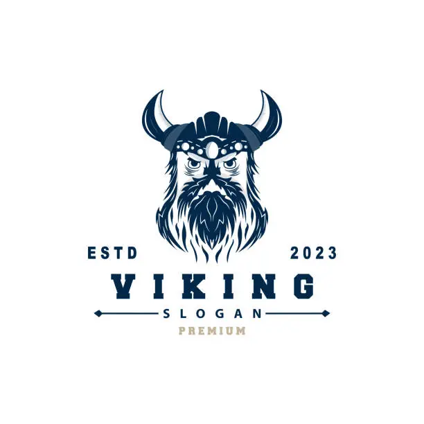 Vector illustration of Viking icon, Vector illustration of Viking God, Simple Barbarian Sparta Inspiration Design, Templet Illustration
