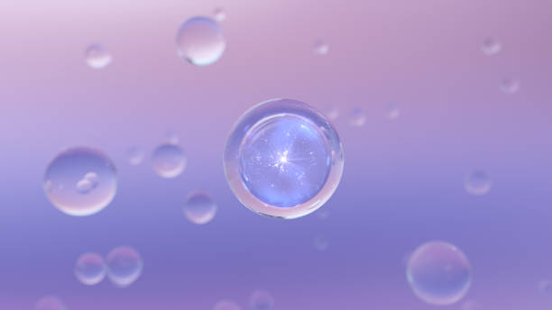 istock Cosmetic rendering Bubbles of serum on a blurry background. 1577576175