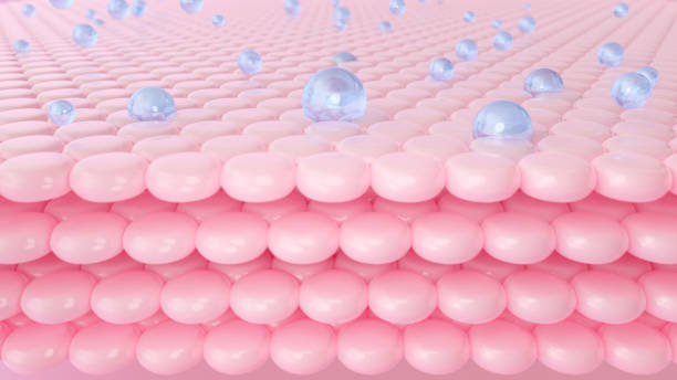 istock Cosmetic 3d rendering Magic serum through the skin layers 1577576181
