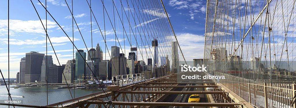 panorama de Pont de Brooklyn à New York - Photo de Pont de Brooklyn libre de droits