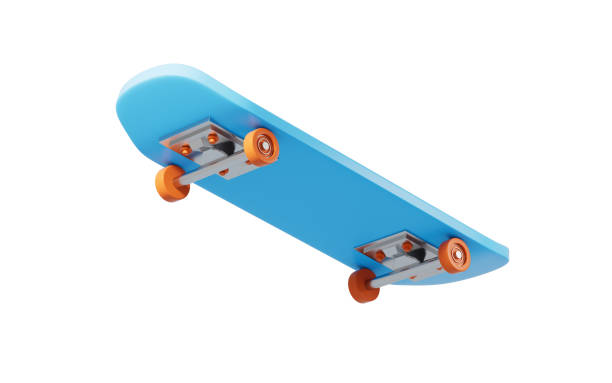 istock Skateboarding in the white background, 3d rendering. 1577604590