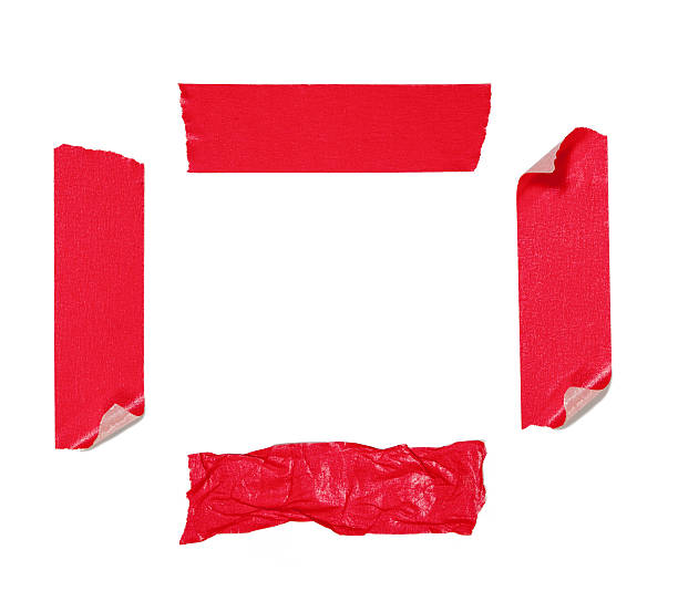 cinta adhesiva aislado rojo - undressing fotografías e imágenes de stock