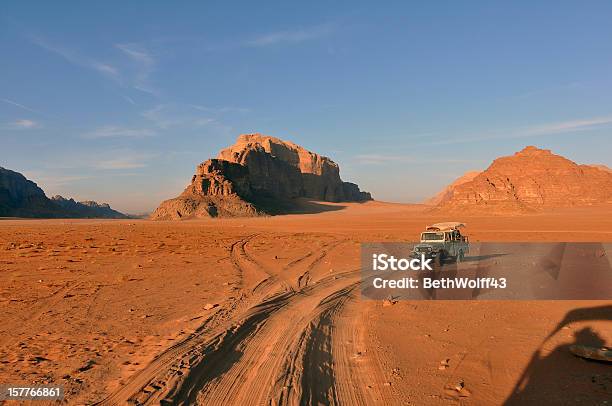 Wadi Rum At Sunset Stock Photo - Download Image Now - Wadi Rum, Jordan - Middle East, Off-Road Vehicle