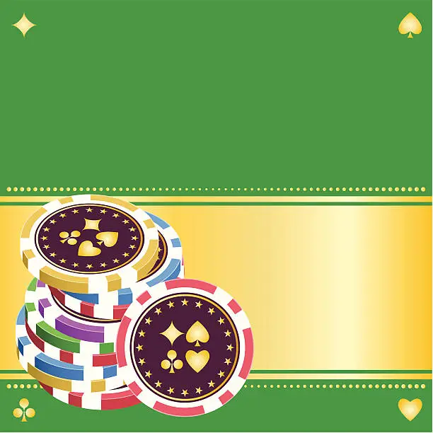 Vector illustration of pile of playing chips