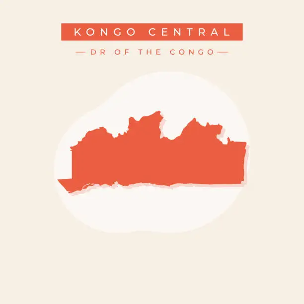 Vector illustration of Vector illustration vector of Kongo Central map Democratic republic of the Congo