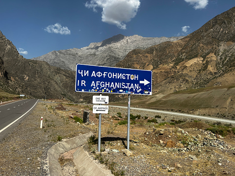 Tajik-Afghan border. The border is the Panj river.