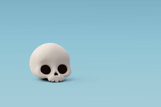 istock 3d Vector Skull, Halloween holiday and medical concept. 1577694715