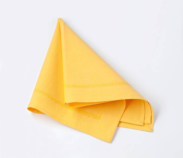 Yellow napkin stock photo