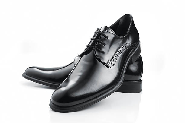 Black Leather Men Shoes stock photo