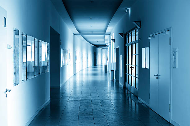 istock Corridor, university or college building 157770284