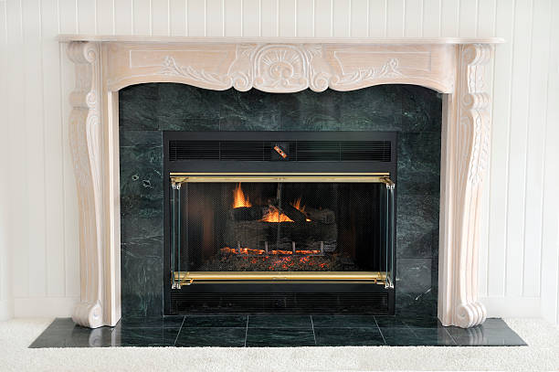 Traditional Fireplace stock photo