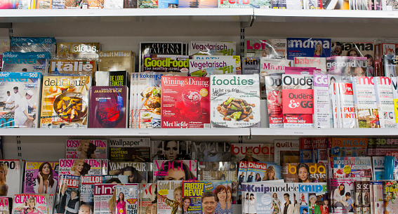 Variety Of Magazine On Display For Sale By Street Magazines Street Vendor Scenery In Shanghai China Asia