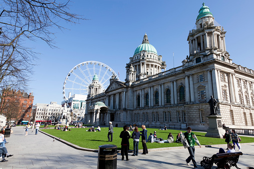 Cardiff, UK - 30 Jul 2013: The town hall in Cardiff city, Wales