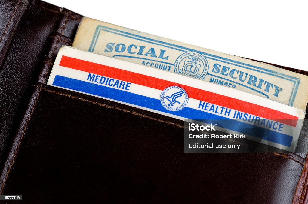 U.S. Medicare e de segurança Social Cartões - Royalty-free Cartão de Social Security Foto de stock