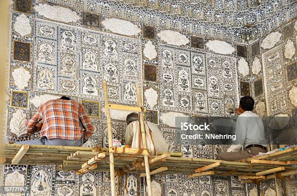Amber Fort Restoration Stock Photo - Download Image Now - India, Craft, Men