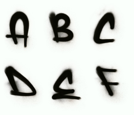 Graffiti alfabeto A-F photo