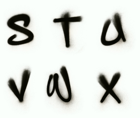 Graffiti alphabet S - X