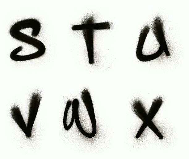 Graffiti alphabet S - X Spray painted graffiti styled capital letters from S - X. On white with loads of fine detailed spray.  spray paint stock pictures, royalty-free photos & images