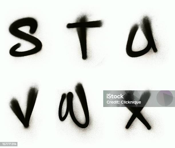 Graffiti Alphabet S X Stock Photo - Download Image Now - Spray, Graffiti, Typescript