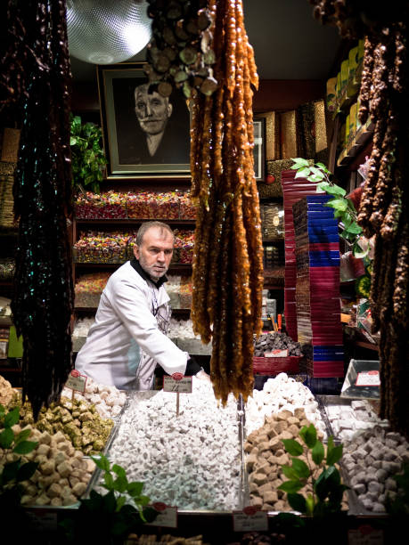 Doces fornecedor no Bazar de especiarias - foto de acervo